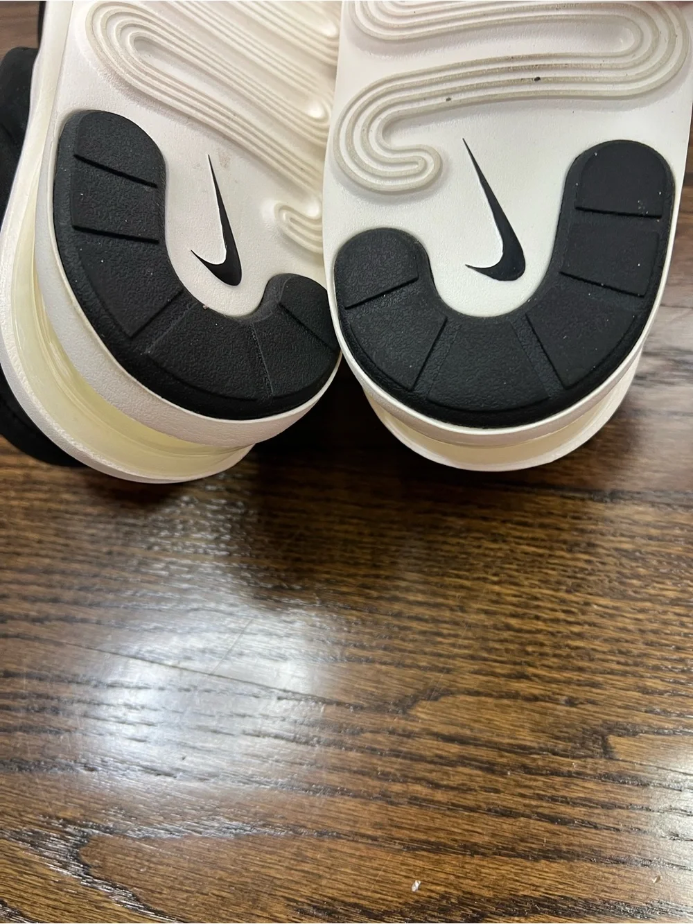 Nike Black and White Crisscross Platform Slide Sandals